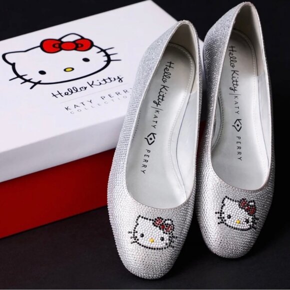 Hello Kitty x Katy Perry Crystal Ballet Flat (Silver) Brand New, Size 7. - Picture 3 of 4